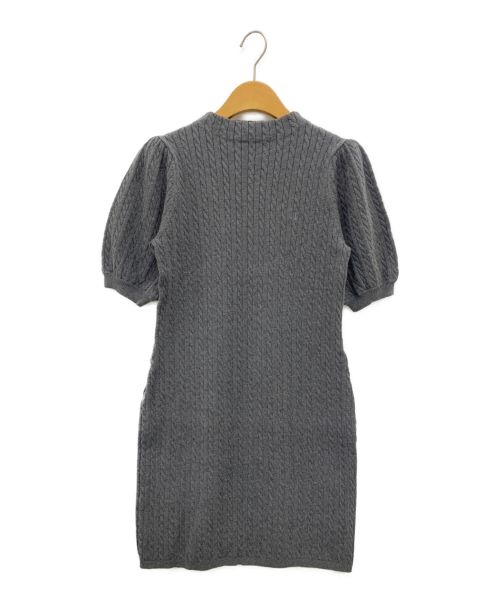 HER LIP TO（ハーリップトゥ）HER LIP TO (ハーリップトゥ) Puff Sleeve Cable Knit Dress グレー サイズ:Sの古着・服飾アイテム