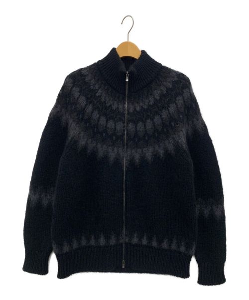 BATONER（バトナ―）BATONER (バトナ―) MOHAIR NORDIC DRIVERS KNIT ブラック サイズ:3の古着・服飾アイテム