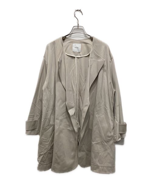 Spick and Span（スピックアンドスパン）Spick and Span (スピックアンドスパン) カルゼジャージーノーカラーハーフコート アイボリー サイズ:36の古着・服飾アイテム