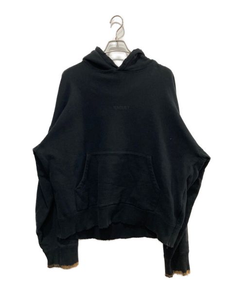 stein（シュタイン）stein (シュタイン) OVERSIZED REBUILD SWEAT HOODED/ST.109 ブラック サイズ:Mの古着・服飾アイテム