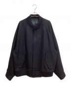 steinシュタイン）の古着「OVERSIZED MELTON STUDIUM JACKET（オーバーサイズドメルトンスタジアムジャケット）」｜ブラック