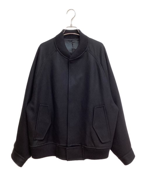 stein（シュタイン）stein (シュタイン) OVERSIZED MELTON STUDIUM JACKET（オーバーサイズドメルトンスタジアムジャケット） ブラック サイズ:Sの古着・服飾アイテム