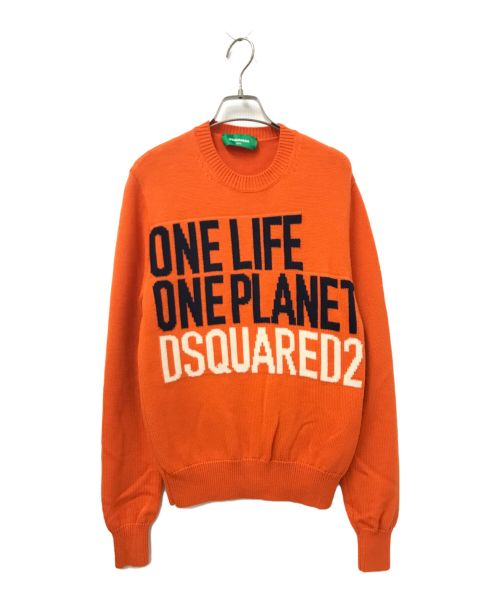 DSQUARED2（ディースクエアード）DSQUARED2 (ディースクエアード) ONE LIFE ONE PLANETロゴニット オレンジ サイズ:XXSの古着・服飾アイテム