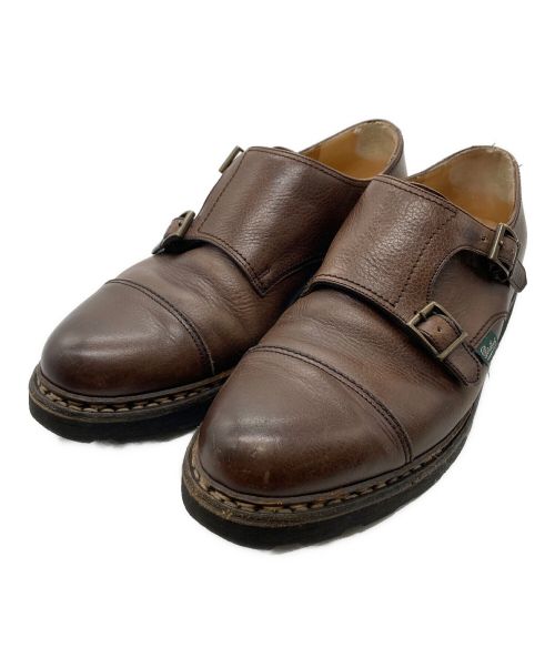 PARABOOT（パラブーツ）PARABOOT (パラブーツ) ダブルモンクストラップシューズ ブラウン サイズ:7 1/2の古着・服飾アイテム