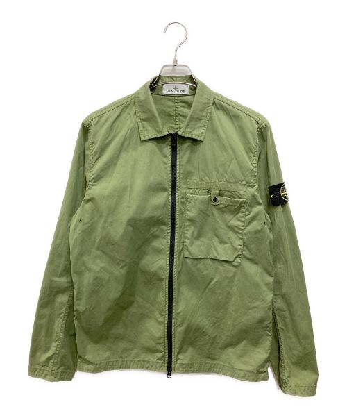 STONE ISLAND（ストーンアイランド）STONE ISLAND (ストーンアイランド) SUPIMA COTTON SHIRT JACKET グリーン サイズ:Mの古着・服飾アイテム