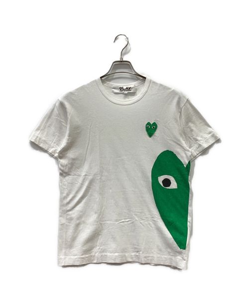 PLAY COMME des GARCONS（プレイ コムデギャルソン）PLAY COMME des GARCONS (プレイ コムデギャルソン) ハート ビッグロゴ プリント Tシャツ グリーン サイズ:Mの古着・服飾アイテム