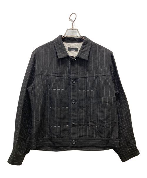 ensou.（エンソウ）ensou. (エンソウ) Big Tucked Jacket Charcoal Stripe サイズ:L 未使用品の古着・服飾アイテム