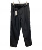 SOPHNET.ソフネット）の古着「WIDE BELTED BAGGY TUCK TAPERED PANTS／バギーテーパードパンツ」｜BLACK