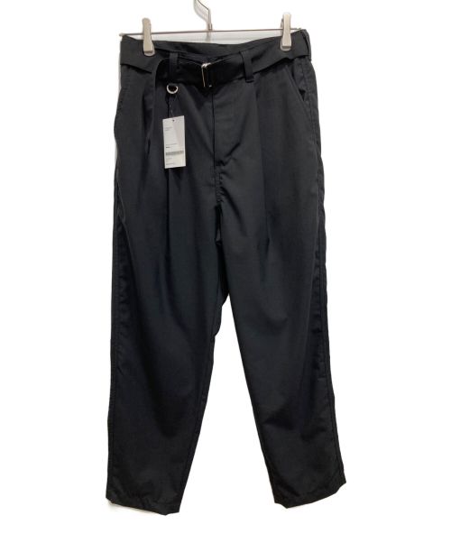 SOPHNET.（ソフネット）SOPHNET. (ソフネット) WIDE BELTED BAGGY TUCK TAPERED PANTS／バギーテーパードパンツ BLACK サイズ:S 未使用品の古着・服飾アイテム