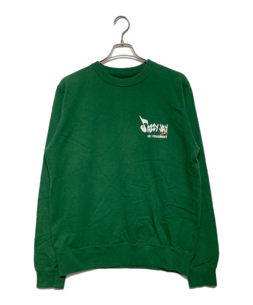 uniform experiment（ユニフォームエクスペリメント）uniform experiment (ユニフォームエクスペリメント) FRAGMENT JAZZY JAY JAZZY JAY CREW NECK SWEAT GREEN サイズ:2 未使用品の古着・服飾アイテム