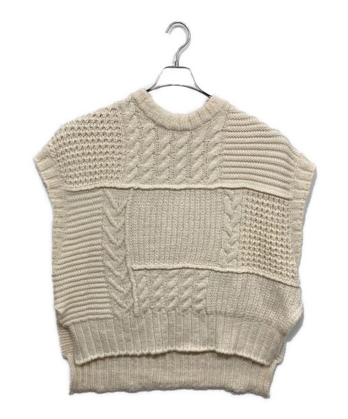 CONVERSE TOKYO（コンバーストウキョウ）CONVERSE TOKYO (コンバーストウキョウ) OVER SILHOUETTE CABLE KNIT VEST アイボリー サイズ:1 未使用品の古着・服飾アイテム