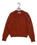 maison kitsuneメゾンキツネ）の古着「フォックスヘッドパッチリブニット」｜ブラウン