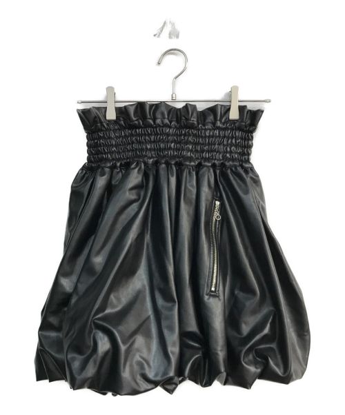 SORIN（ソリン）SORIN (ソリン) Synthetic Leather Ruffled Mini Skirt　27WFS235146 ブラック サイズ:38の古着・服飾アイテム