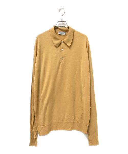 JOHN SMEDLEY（ジョンスメドレー）JOHN SMEDLEY (ジョンスメドレー) 長袖ニットポロシャツ イエロー サイズ:XLの古着・服飾アイテム