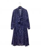 Acne studiosアクネ ストゥディオス）の古着「Paisley Print Tie-neck Dress」｜ネイビー