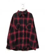 SUGAR CANEシュガーケーン）の古着「OMBRE PLAID HEAVY FLANNEL WORK SHIRT」｜レッド×ブラック