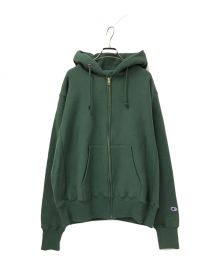 Champion REVERSE WEAVE（チャンピオンリバースウィーブ）の古着「ジップスウェットパーカー」｜グリーン