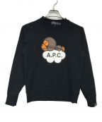 A.P.C.×A BATHING APEアーペーセー×アベイシングエイプ）の古着「MILO WIDE CREWNECK」｜ブラック