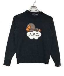 A.P.C.×A BATHING APE（アーペーセー×アベイシングエイプ）の古着「MILO WIDE CREWNECK」｜ブラック