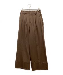 HER LIP TO（ハーリップトゥ）の古着「Pleated Wide-Leg Pants/プリーツドワイドレッグパンツ」｜ブラウン