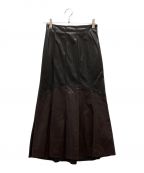 HER LIP TOハーリップトゥ）の古着「Vegan Leather Midi Skirt/ヴィーガンレザーミディスカート」｜ブラック