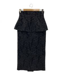 HER LIP TO（ハーリップトゥ）の古着「Floral Jacquard Peplum Skirt」｜ブラック