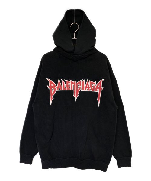 BALENCIAGA（バレンシアガ）BALENCIAGA (バレンシアガ) METAL PATCHED HOODIE ブラック サイズ:Sの古着・服飾アイテム