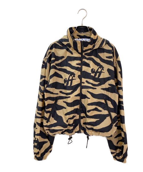 OFFWHITE（オフホワイト）OFFWHITE (オフホワイト) Zebra Print Shell Hooded Jacket ベージュ サイズ:40の古着・服飾アイテム