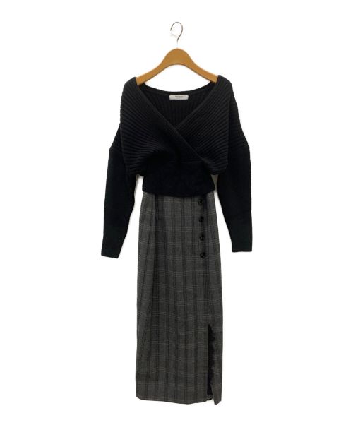 HER LIP TO（ハーリップトゥ）HER LIP TO (ハーリップトゥ) Orsay Plaid Skirt Set ブラック×グレー サイズ:Mの古着・服飾アイテム