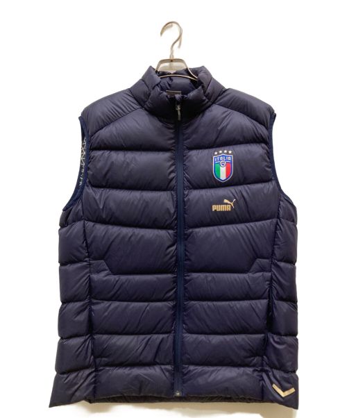 PUMA（プーマ）PUMA (プーマ) イタリア代表 CASUALS ダウンベスト ネイビー サイズ:Lの古着・服飾アイテム