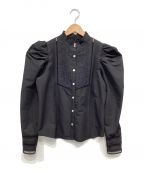 Ameriアメリ）の古着「UND POWER SHOULDER LACE BLOUSE」｜ブラック