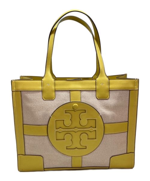 TORY BURCH（トリーバーチ）TORY BURCH (トリーバーチ) ELLA CANVAS QUADRANT TOTE イエロー×ベージュの古着・服飾アイテム