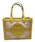 TORY BURCH（トリーバーチ）の古着「ELLA CANVAS QUADRANT TOTE」｜イエロー×ベージュ