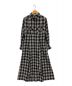 Her lip to（ハーリップトゥ）の古着「Checkered Pleats Long Shirt Dress」｜ブラック