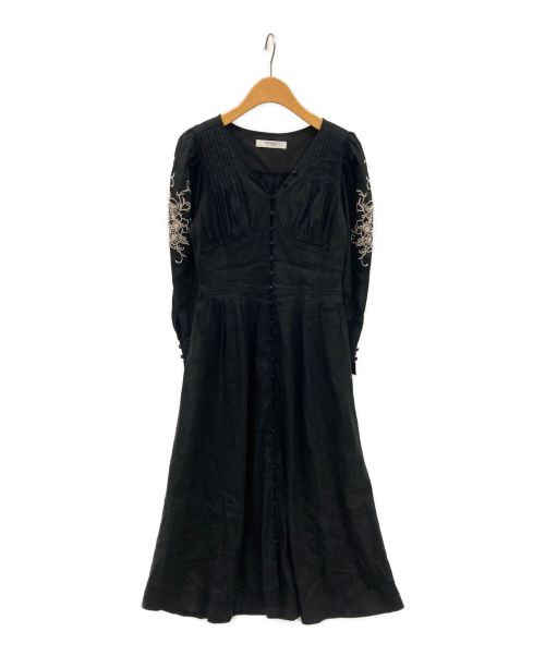 HER LIP TO（ハーリップトゥ）HER LIP TO (ハーリップトゥ) Jacaranda Linen-Blend Dress ブラック サイズ:Mの古着・服飾アイテム