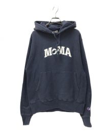 Champion REVERSE WEAVE×MoMA（チャンピオンリバースウィーブ×モマ）の古着「コラボパーカー」｜ネイビー