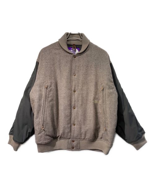 THE NORTHFACE PURPLELABEL（ザ・ノースフェイス パープルレーベル）THE NORTHFACE PURPLELABEL (ザ・ノースフェイス パープルレーベル) Herringbone Tweed Varsity Jacket ブラウン サイズ:Mの古着・服飾アイテム