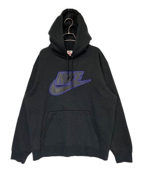 SUPREME（シュプリーム）SUPREME (シュプリーム) NIKE (ナイキ) Leather Applique Hooded Sweatshirt ブラック サイズ:Lの古着・服飾アイテム