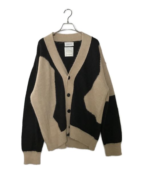 MARKAWARE（マーカウェア）MARKAWARE (マーカウェア) ALPACA CARDIGAN ベージュ×ブラック サイズ:3の古着・服飾アイテム