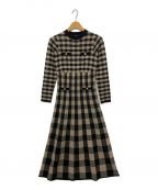 HER LIP TOハーリップトゥ）の古着「Plaid Jacquard Knit Dress」｜ベージュ