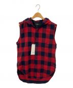 ensou.エンソウ）の古着「Sleeveless Hoodie Shirt」｜レッド