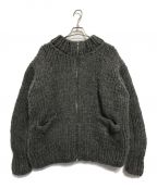 REVERBERATEリバーバレイト）の古着「ZIP ROUND COLLER HAND KNIT」｜グレー