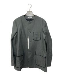 REVERBERATE（リバーバレイト）の古着「COLLARLESS JACKET　カラーレスジャケット」｜チャコールグレー