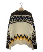 sacaiサカイ）の古着「Nordic Knit Pullover」｜ブラウン×ホワイト