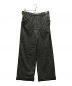 SUNSEAサンシー）の古着「Pencil Stripe Wide Straight-W Pants」｜グレー/ネイビー