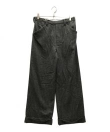 SUNSEA（サンシー）の古着「Pencil Stripe Wide Straight-W Pants」｜グレー/ネイビー