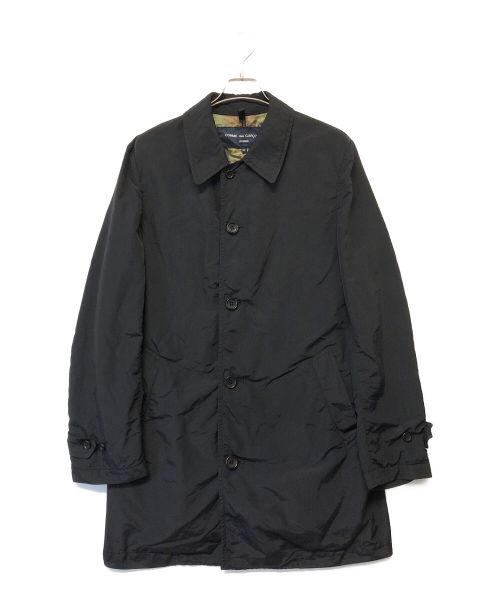 COMME des GARCONS HOMME（コムデギャルソン オム）COMME des GARCONS HOMME (コムデギャルソン オム) ナイロンポリ 製品加工コート ブラック サイズ:SIZE Mの古着・服飾アイテム