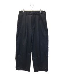 BLURHMS（ブラームス）の古着「Wool Mohair Super Wide Slacks BHS23F010Mo」｜ダークネイビー