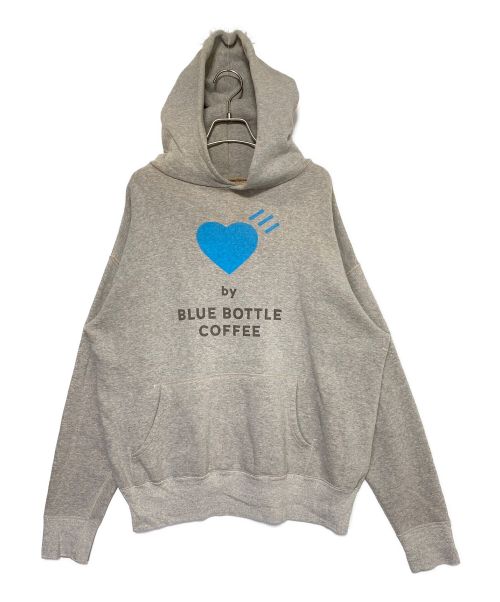 HUMAN MADE（ヒューマンメイド）HUMAN MADE (ヒューマンメイド) Blue Bottle Coffee (ブルーボトルコーヒー) HOODED SWEATSHIRT BLUE BOTTLE COFFEE グレー サイズ:XLの古着・服飾アイテム