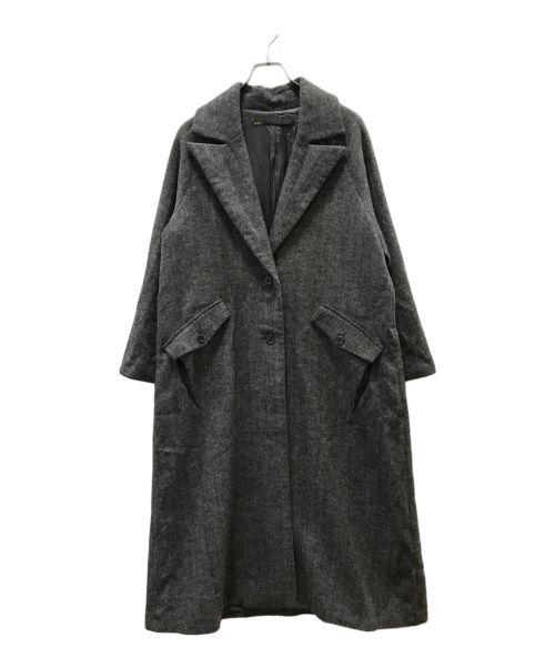 muller of yoshiokubo（ミュラーオブヨシオクボ）muller of yoshiokubo (ミュラーオブヨシオクボ) Herringbone Long Coat グレー サイズ:36の古着・服飾アイテム